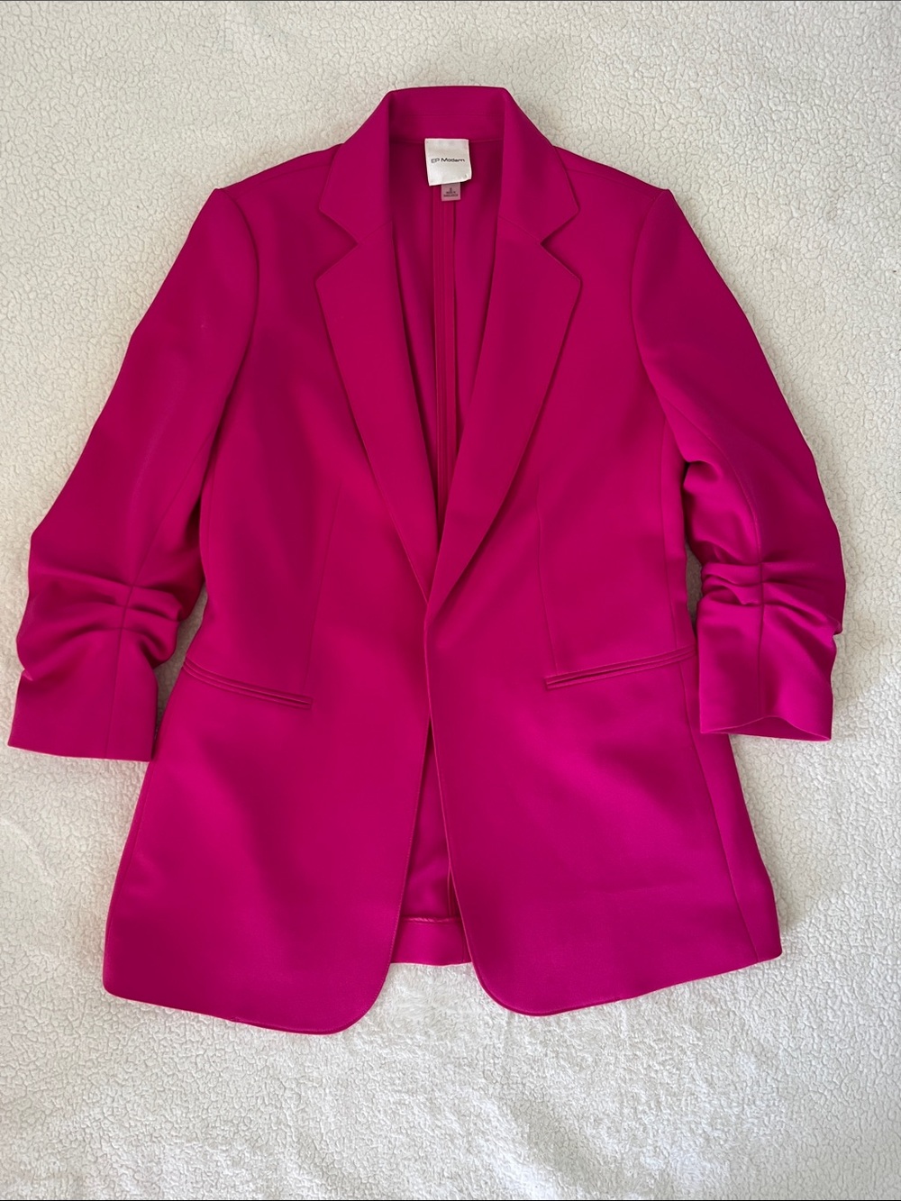Women's Fuchsia Tailored Blazer Jacket 3/4 Sleeves